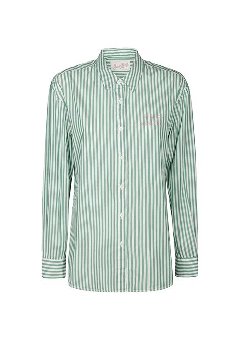 Camicia MC2 Saint Barth Brigitte donna BRIGITTEEMBRY04328H Verde hello kitty carrè colletto a punta bottoni MC2 SAINT BARTH | Camicie | BRIGITTEEMBRY04328H57